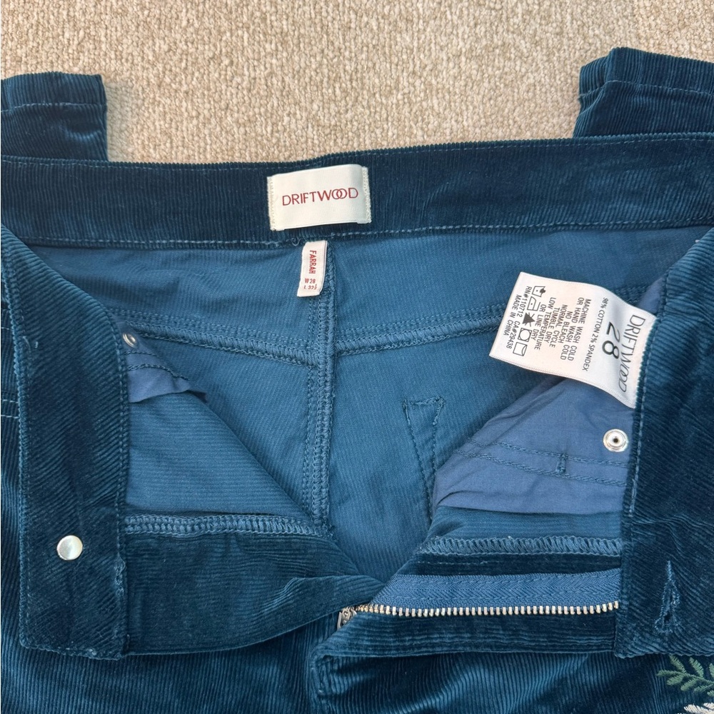NWT DRIFTWOOD ELECTIC CORDUROY FARRAH JEANS - SIZE 28 - Picture 6 of 8